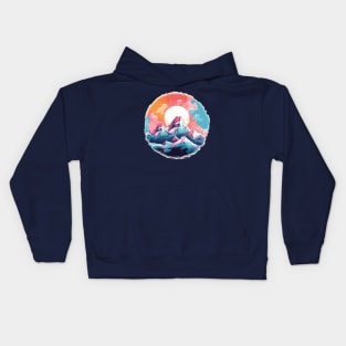 Mountain range illustration Kids Hoodie